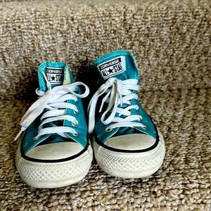 Converse sneakers teal size 8